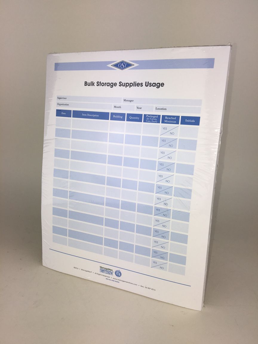 Bulk Storage Supplies Usage Forms