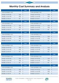 Monthly Cost Summary and Analysis Forms
