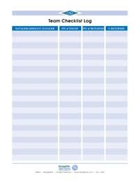 Team Checklist Logs (individual forms)