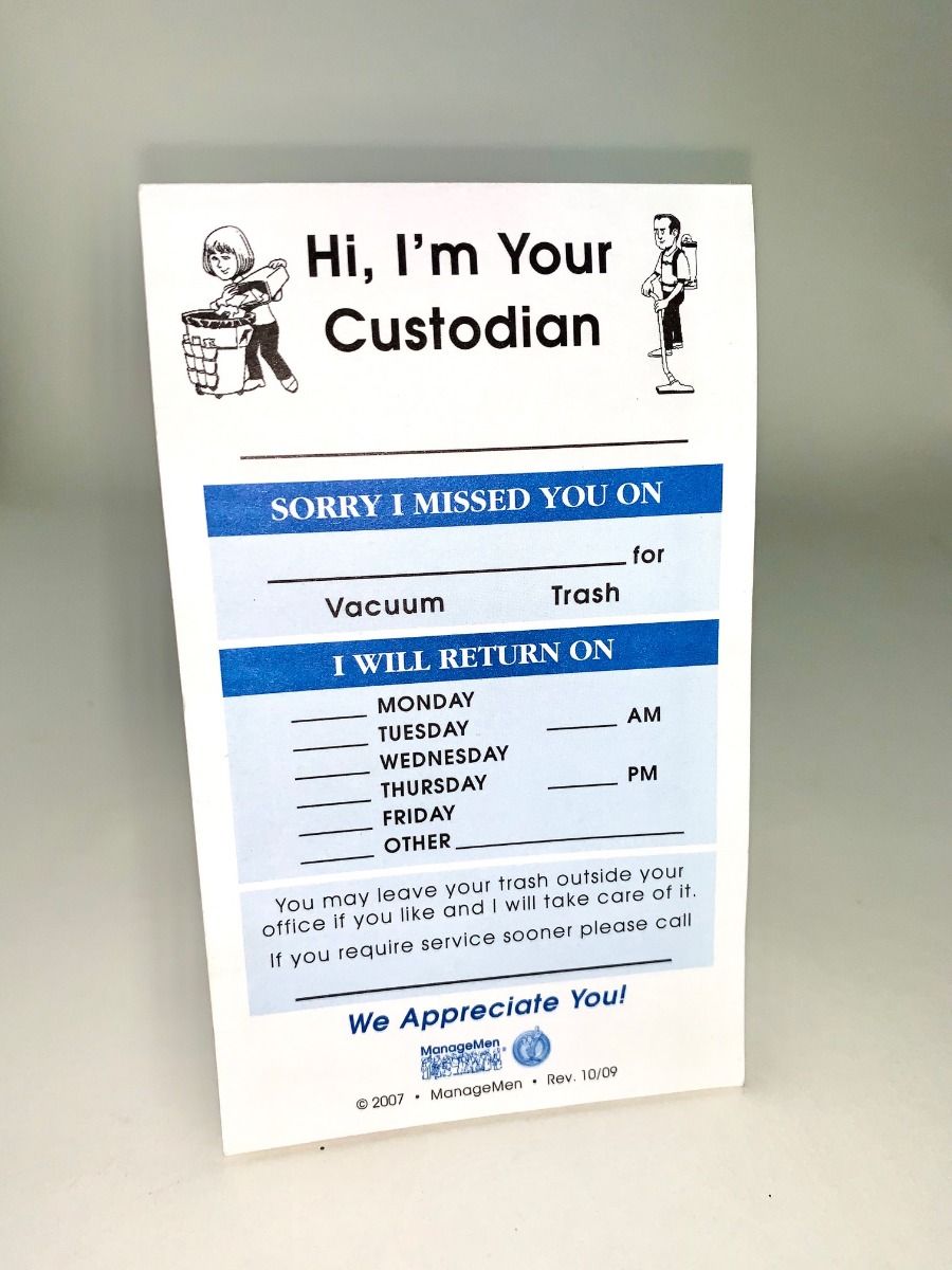 "Hi, I'm your Custodian" Note Pads